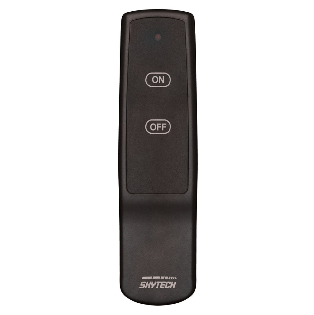 Black on/off fireplace remote control with ON and OFF buttons